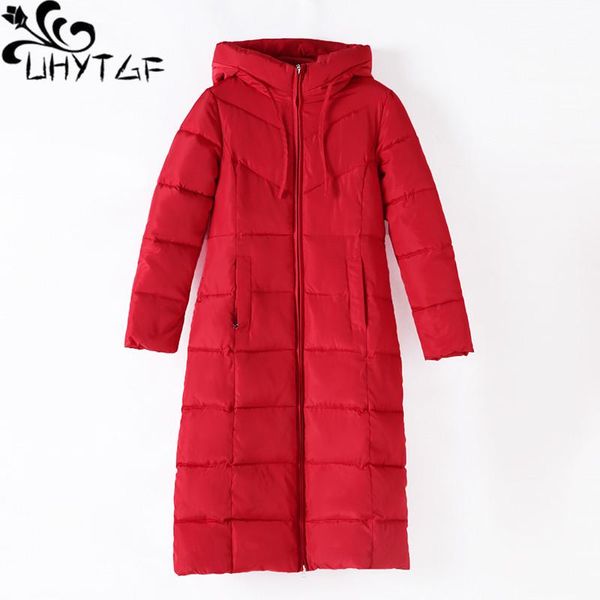 

women's down & parkas uhytgf female cotton jacket fashion long winter coats plus size lady clothing jackets parka women thick snow wear, Black