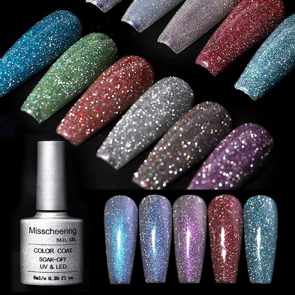 

nail gel led varnish glitter diamond crushed polish manicure art, Red;pink