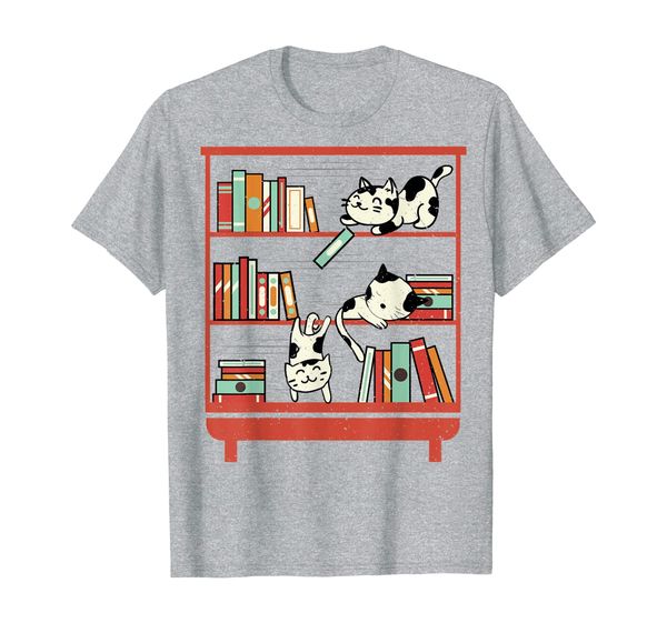 

funny library cat lovers book fan gift t-shirt 4 cat readers, White;black