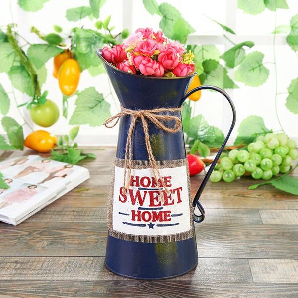 

iron art multipurpose ornaments table bedroom living room decorative vintage office home coffee pot shape wedding flower vase