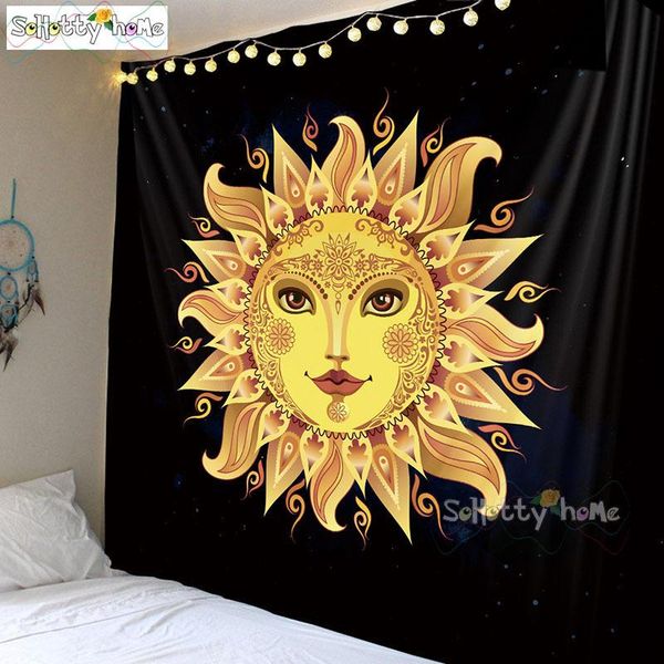 

tapestries golden sun god tapestry mandala trippy hippie bedroom decoration