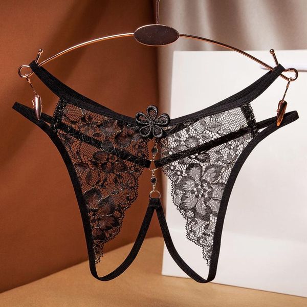 

women's panties women lace string black hollow bow cute thongs lady seamless crotch briefs fashion underwear 1pc erotic lingerie, Black;pink