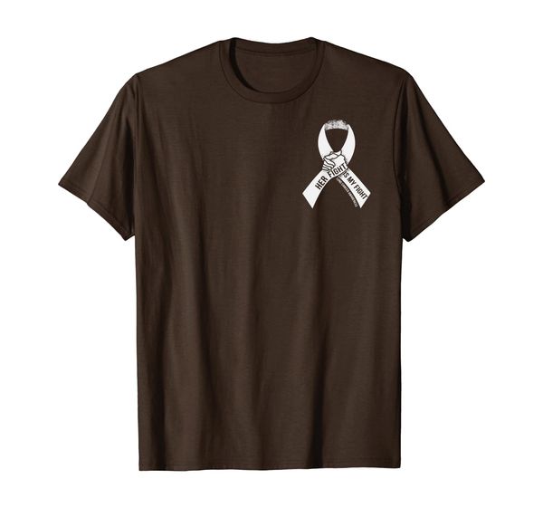 

lung cancer warrior - white ribbon - no one fights alone, White;black