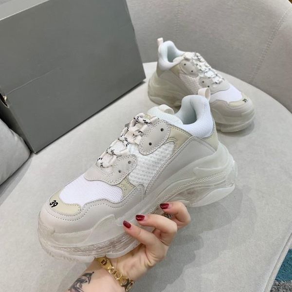 

paris casual shoes clear sole triple-s leisure dad chaussures platform sneakers men women vintage comfort balencaiga trainers, Black