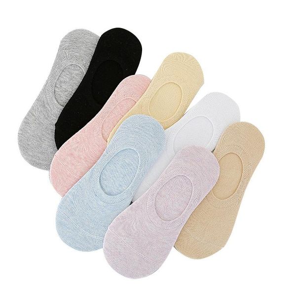 

antiskid breathe female socks summer low cut elastic cotton invisible womens socks liner comfy spring short non-slip, Black;white