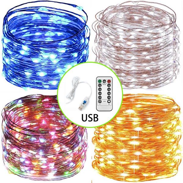 

strings 2021 latest remote control led outdoor fairy copper string light garland for wedding,christmas battery usb powered decorative