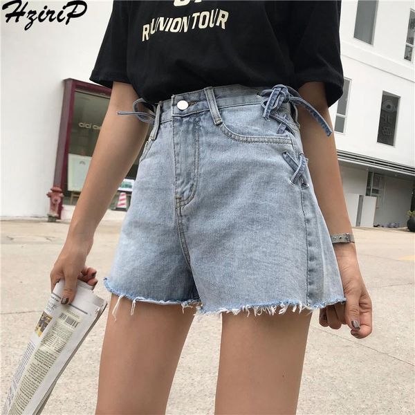 

women's shorts hzirip korean 2021 summer denim women short jeans for bottoms female high waist fashion jean casual feminino, White;black