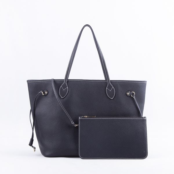 

2022 fashion classic bags all-match genuine leather letter medium tote vintage messenger women handbags embossing shoulder bag