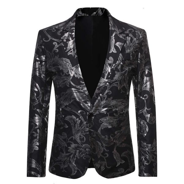 

2019 new men's wedding leisure gilded suit, White;black