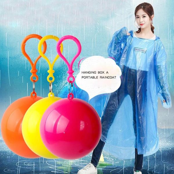 

raincoats convenient portable rain ponchos ball for adults disposable extra thick emergency waterproof raincoat colorful poncho with hook