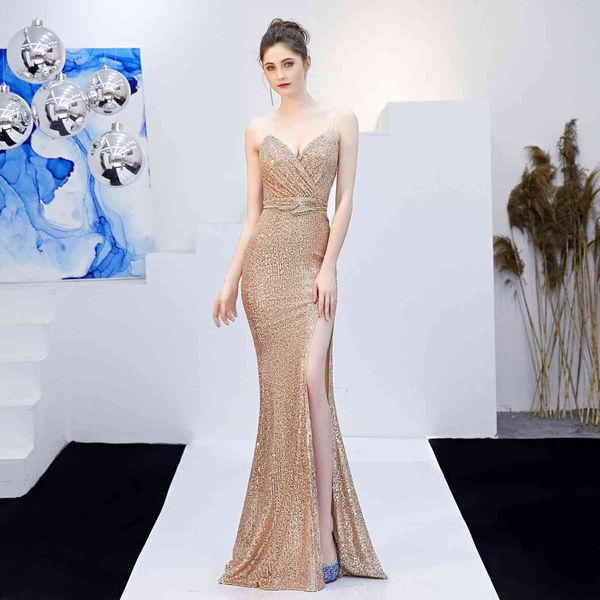 

prom luxury boutique occasion dresses evening fairy celebrity sling party long thin sequin evening, Black