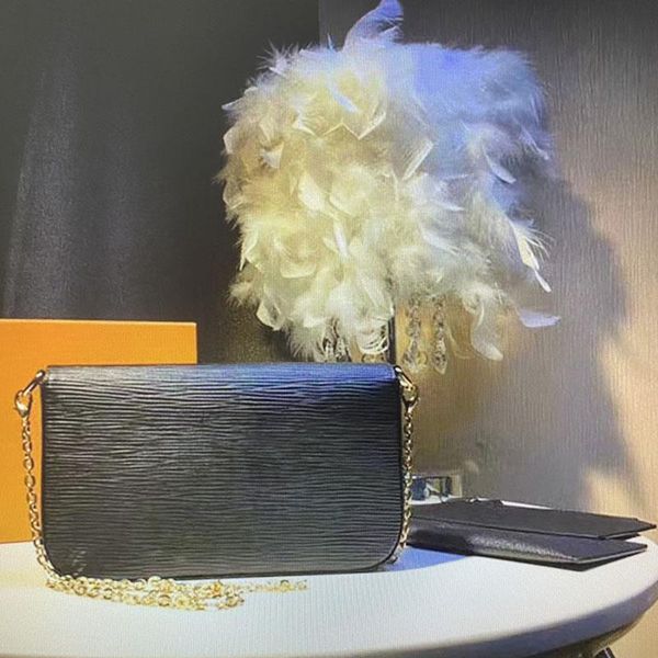 

m62648 pochette handbag chain strap quality pieces purse felicie set women bags crossbody shoulder 3 holder card with box wallets nmmco