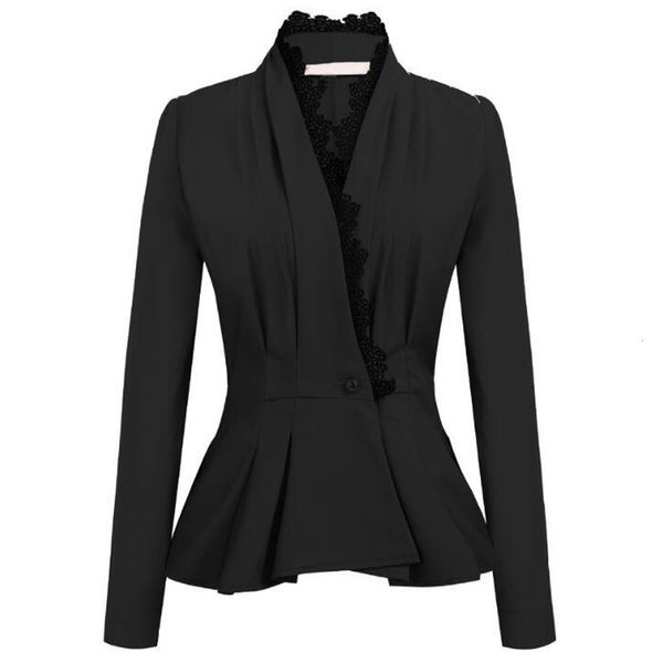 

casual blazer women basic notched collar solid blazer pockets chic office ladies retro single button suit jackets#j30 abuu, White;black