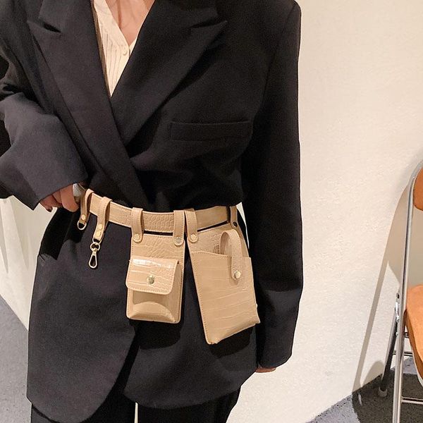

waist bags alligator pattern chest messenger bag women's thin small belt design mini phone