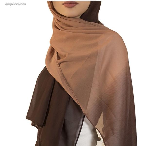 

scarves summer gradient color chiffon scarf for women beach shawls muslim islamic maxi head headwrap hijab turban shayla, Blue;gray