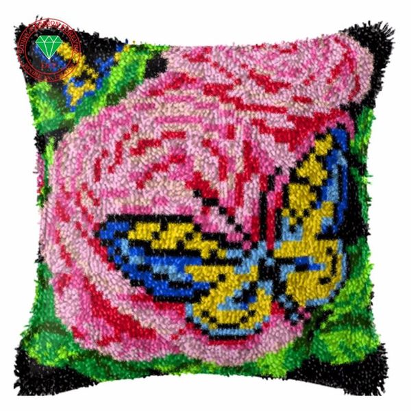 

cushion/decorative pillow needlework diy pillowcase embroidery flower handmade carpet sets stitch thread threads butterfly