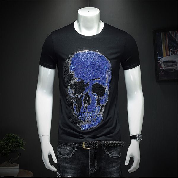 

men's t-shirts a hundred% short-sleeve cotton from men's skulls t-shirt the occasional thin summer fit of undershirts z0x3, White;black