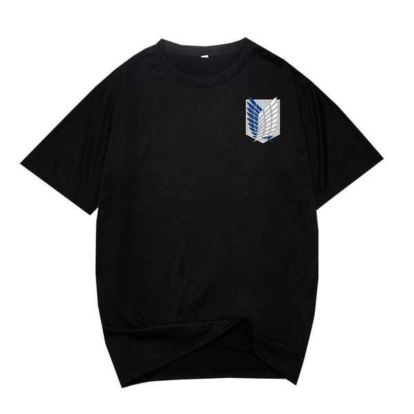 

running jerseys hikr star 2021 funny men t-shirt sport casual attack on titan logo printed tee student all-match wear, Black;blue