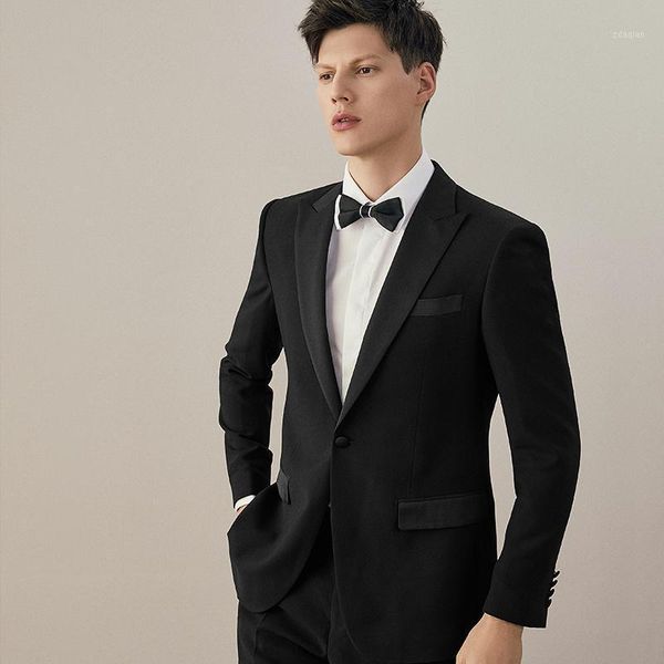 

men's suits & blazers wedding suit for men 2021 groom dress formal business man black set blazer + vest pant slim style plus size 58a, White;black