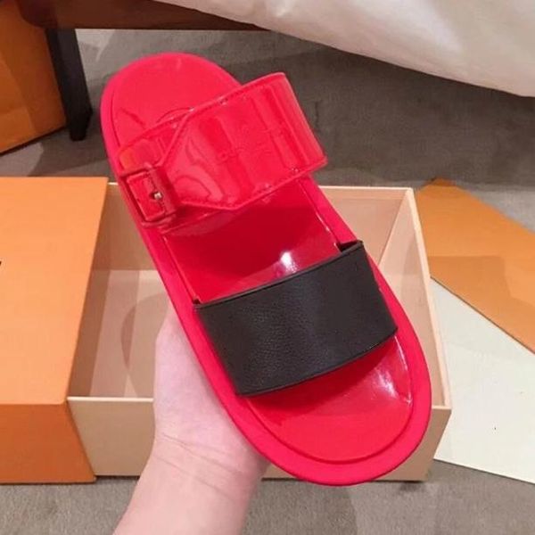 

with box women print patent leather brand bom dia mule on-trend slide sandal lady canvas letter anatomic leather outsole designe, Black