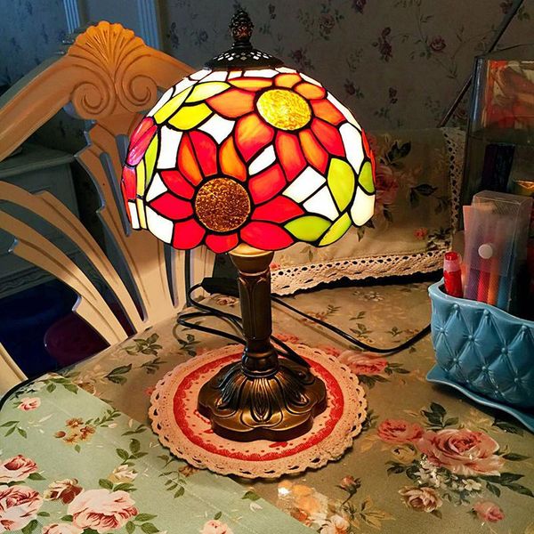 

table lamps tiffany lamp mediterranean retro style creativity colorful glass for restaurant cafe bar cabinet bedside