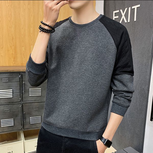 

2021 new brand man hoodies autumn winter hoodie long sleeve sweatshirt men clothing korean style plus size cotton clothes 06o8, Black