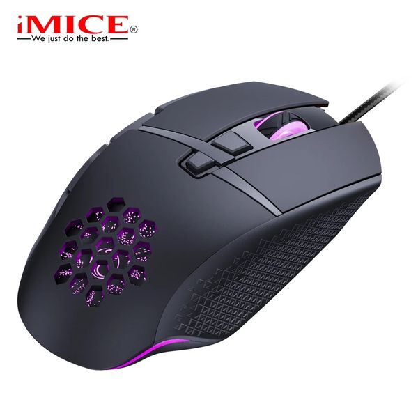 IMICE T90 New Wired Mouse Hollow-Out Gaming Mouce Mouse 8Key Luminoso 7200 DPI Gaming Wired Mouse per PC Computer Tablet Laptop