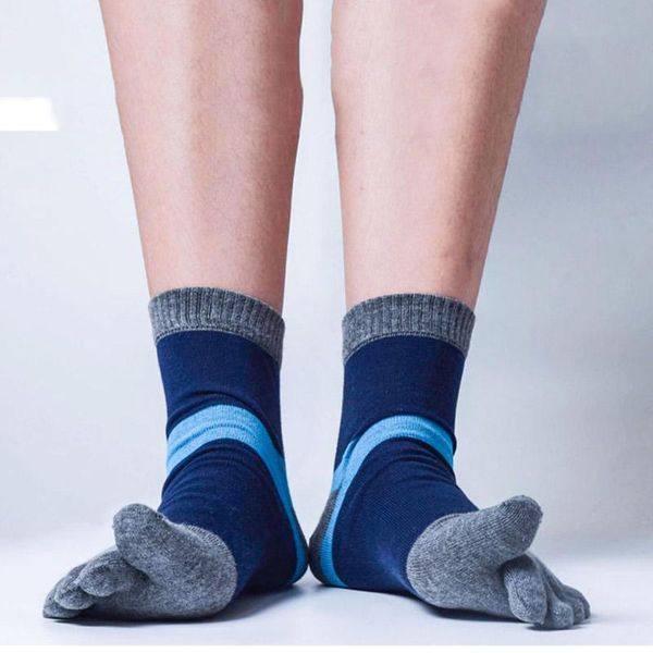 

men's socks 3 pairs men in the tube comfortable breathable fight color vintage toe five fingers shaping casual, Black