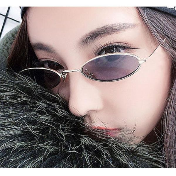 

fashion sunglasses frames retro small oval lady elegant brand black red metallic for female designers