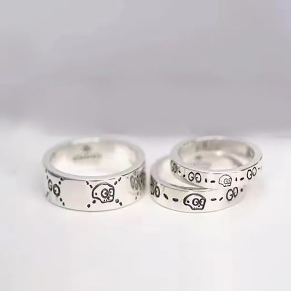 

designer rings luxury brand halloween christmas retro silver women and mens lovers couple ring for wedding gift fashion classic jewelry, Slivery;golden