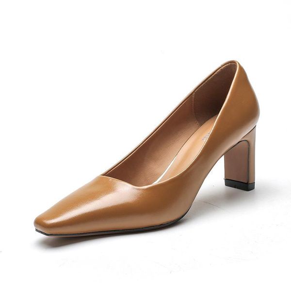 

dress shoes women's pumps designer ladies square toe shallow 5 cm heels female wedding party office work, Black