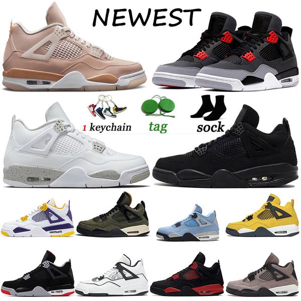 

jumpman 4s 4 sail mens womens basketball shoes white oreo red thunder sneakers neon cactus jack 2021 university blue infrared bred black cat