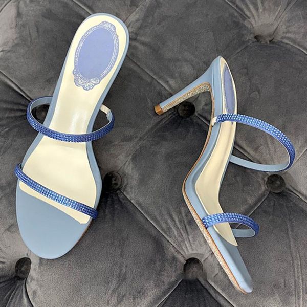 

slippers summer thin high heel women bow decor silk narrow band sandals party fairy shoes shiny crystal runway sandalias, Black
