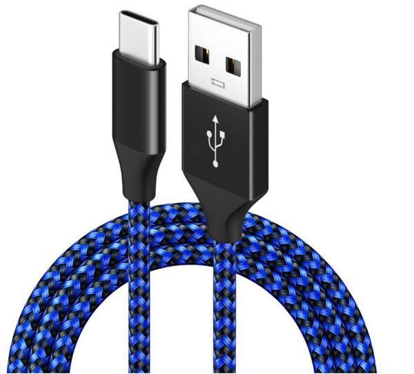 Cavi USB di tipo C Cavo dati di ricarica rapida in nylon per Samsung S10 S9 Note 9 Oneplus xiaomi Huawei Cellulare Tipo-c Cavi USB-C