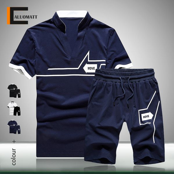 

fashion men's summer loose print short sleeve sports suit new 2pc tracksuit short sweatshirt+shorts sets mens casual, Gray