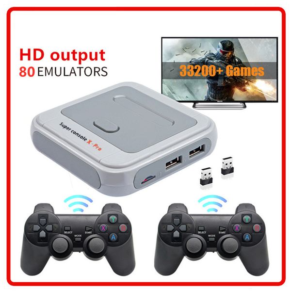 

super console x pro hd 4k hdtv output 64g/128g mini portable console arcade kids retro game emulator console can store 40000 games