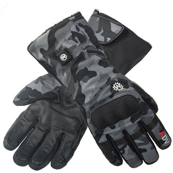 

cycling gloves lithium battery electric heating winter warm anti-fall waterproof motorcycle male rider equipment touch screen, Black