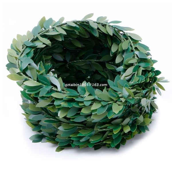 

decorative flowers & wreaths 7m artificial leaf iron wire rattan plant vine leaves wreath wedding home decor dropship