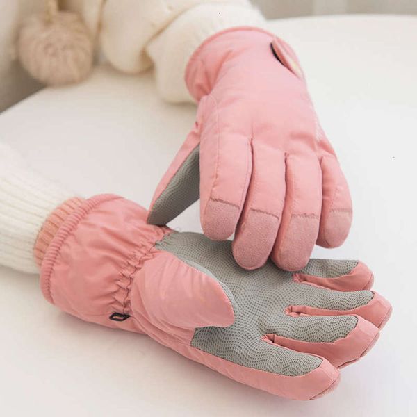 

winter ladies new ski lovely warm riding plush gloves korean fashion five fingers, Blue;gray