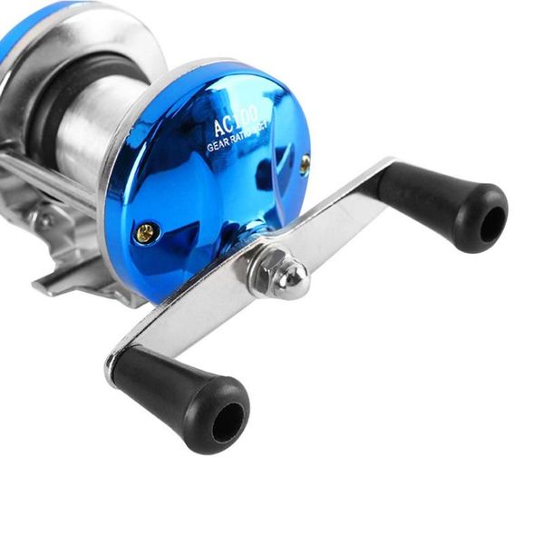 

baitcasting reels mini winter ice fishing reel 1bb portable dual rocker arm baitcast coil roller bait casting with lines 90m