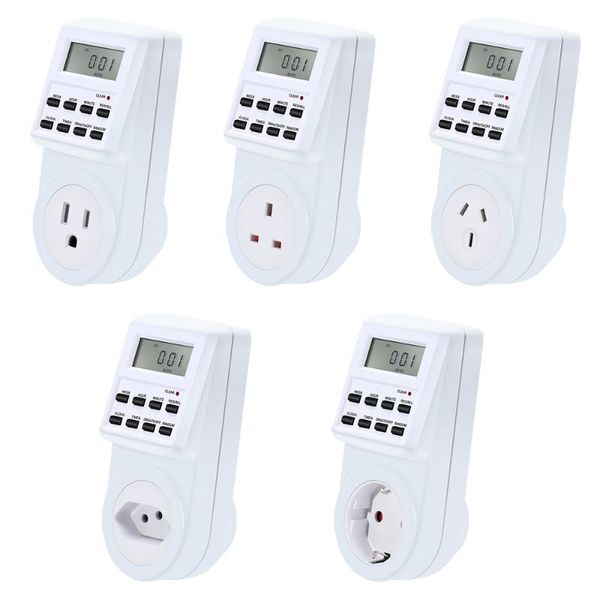 Timer EU UK US FR BR Spina Digitale Smart Home Programmabile Presa di corrente elettrica a muro Timer Interruttore Orologio 220V 110V AC