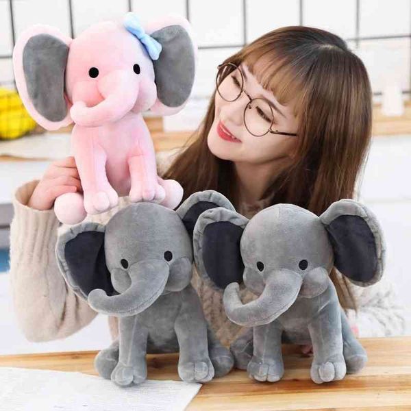 

56elephant plush toys baby room decorative stuffed dolls for slepping 25cm kawaii animal child kids plushiies toy pink grey doll