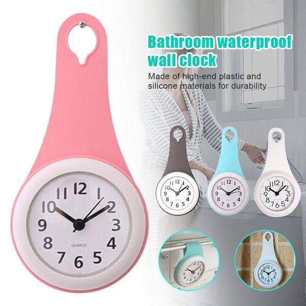 

wall clocks clock kitchen bathroom waterproof mute shower with suction cup wxv sale