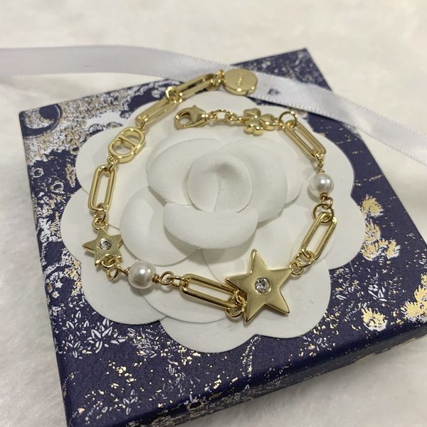 

new five pointed star pearl bracelet high version material temperament net red same necklace manufacturer wholesale, Silver
