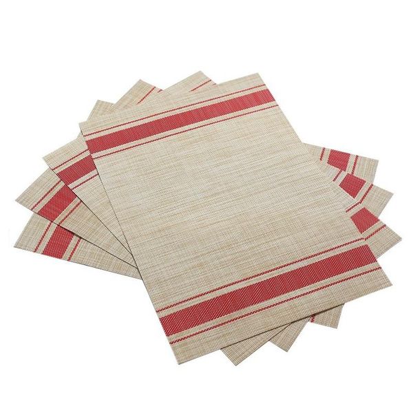 

placemats heat-resistant placemats stain resistant anti-skid washable pvc table mats woven set of 4