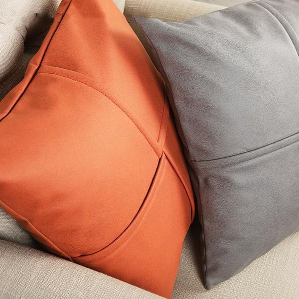 

cushion/decorative pillow 30x50/45x45/50x50cm solid color pu leather cushion cover cross pattern case lumbar