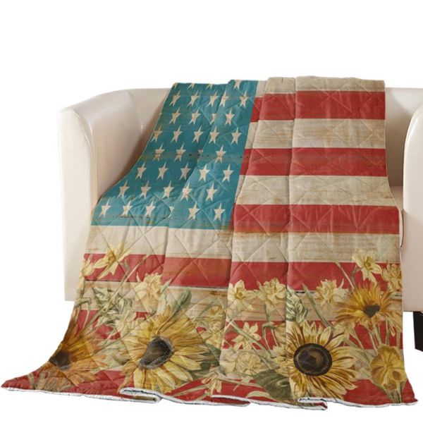 

comforters & sets farm stars sunflower wood grain vintage summer quilt polyester air-conditioning comforter soft blanket bedspread bed cover