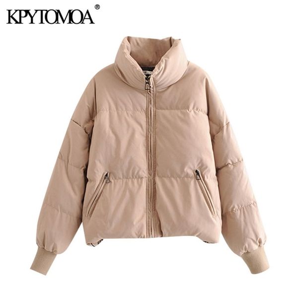 

kpytomoa women fashion oversized thick warm parkas coat vintage long sleeve pockets drawstring female outerwear chic 210819, Black