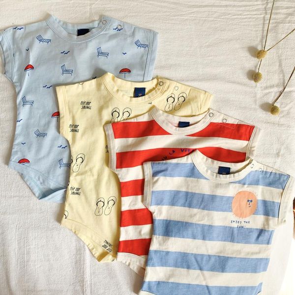 

jumpsuits kiyoo puppy 2021 summer baby romper lovely cartoon pattern design clothes toddler onesie boys girls brand, Blue