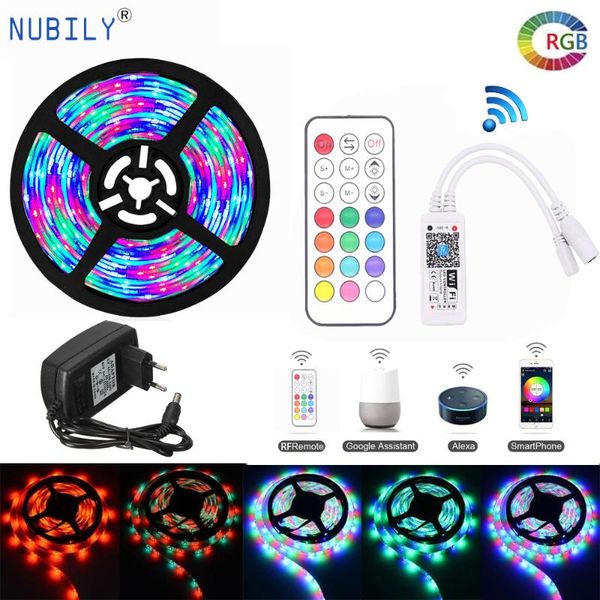 

strips wifi rgb led light strip 12v 10m 15m fita tape rf remote controller magic home music control power adapter party